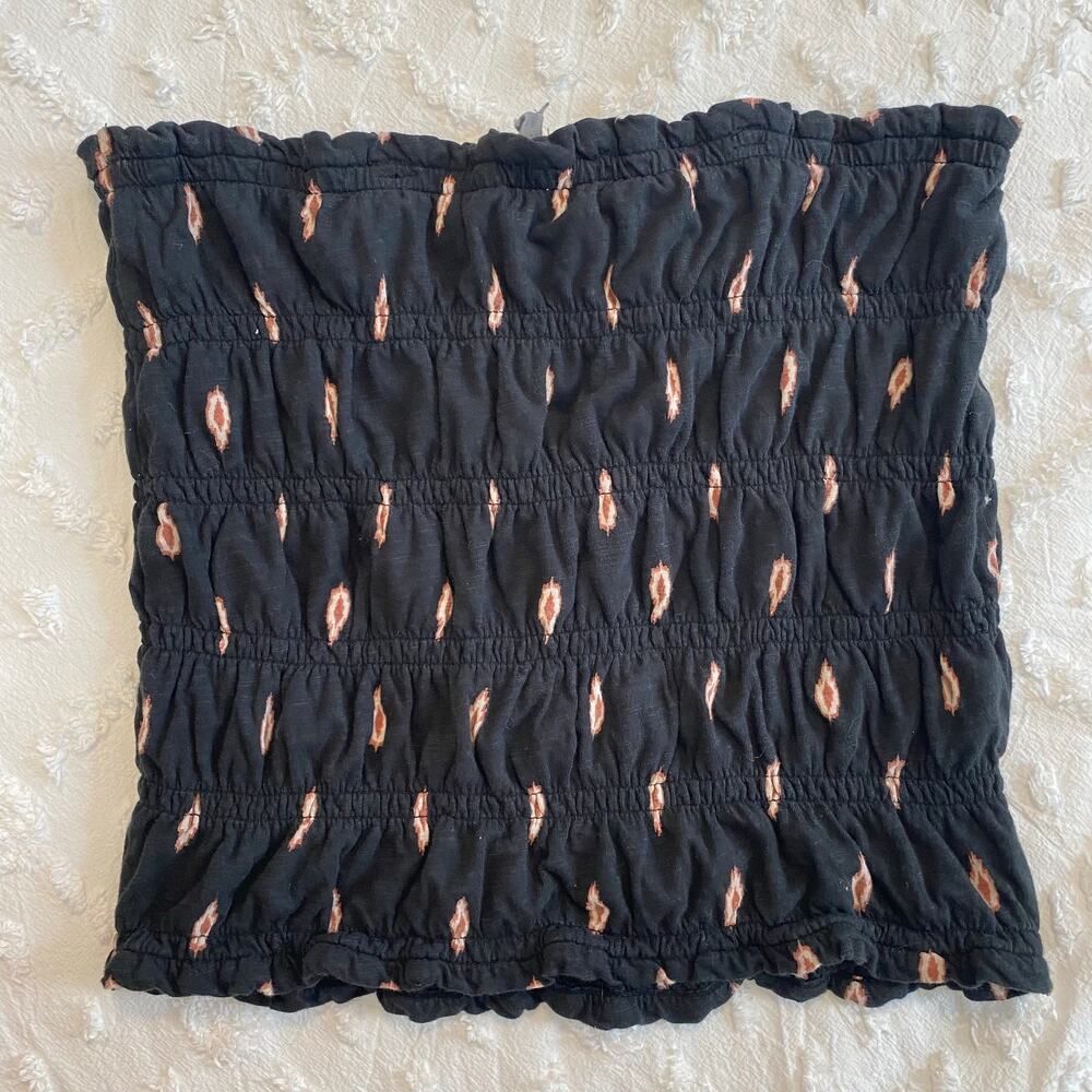 Anthropologie Smocked Tube Top Womens Size Medium Cotton Boho Bohemian Cropped - Picture 5 of 5